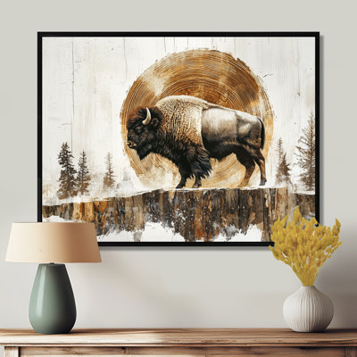 Buffle américain dans les Prairies - art mural de bison pour le salon