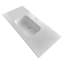 Plan de toilette rectangulaire Streamline GT-1224-48, 122 cm (L) x 56 cm (P), en surface solide blanche brillante, avec lavabo simple.