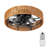 19.7" Flush Mount Boho Rattan Ceiling Fan with Light and Remote Control