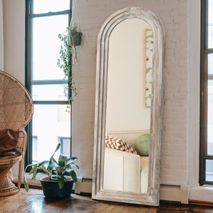 Dainah Arch Full Length Wall Mirror with Wood Frame