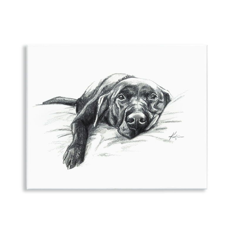  "Naptime" Labrador noir, art sur plaque par Lindsay Kivi Fine Art