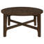 Table basse ronde en bois massif brun foncé Mavis