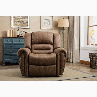 Fauteuil inclinable manuel en similicuir de 37,4 po de largeur