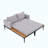 55" Wide Metal Double Outdoor Chaise Lounge With Cushions-199413896-199413897