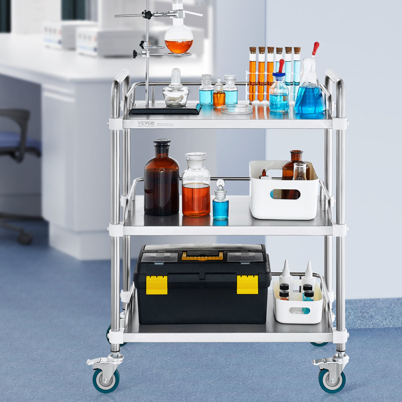 34.13'' H x 26.38'' W Lab Cart with Wheels