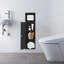 Rangement mural en acier inoxydable noir à 4 tablettes pour salle de bain 6,8 po-133263231