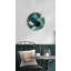Abstrait horloge murale en verre trempé bleu sarcelle, cercle géométrique moderne bleu marine, décor de grande pendaison de crémaillère silencieuse minimaliste-657446125-657446126
