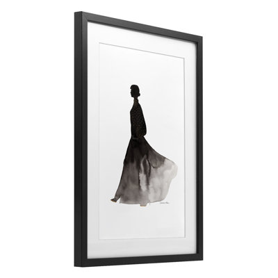 Covered In Gold Silhouette Framed Print Under Glass, design by Simone Elum