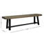 Banc en bois gris et noir Sandblast, de 63 po de largeur, 18 po de hauteur, idéal pour les repas en commun avec finition, pieds, pouces