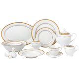 57 Piece Porcelain China Dinnerware Set - Service for 8