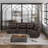 Culbreth 5-Piece Modern Fancy Faux Leather Power And Manual Reclining Sectional With Wide Back And Console