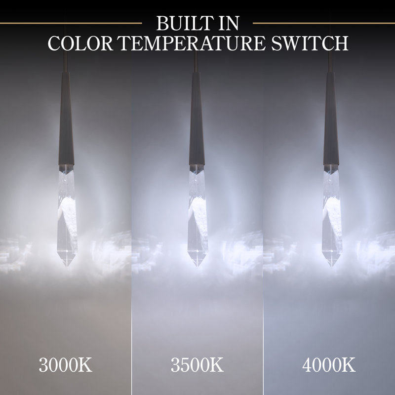 Solitude 5 Light Crystal LED Multi-Light Pendant, Antique Nickel