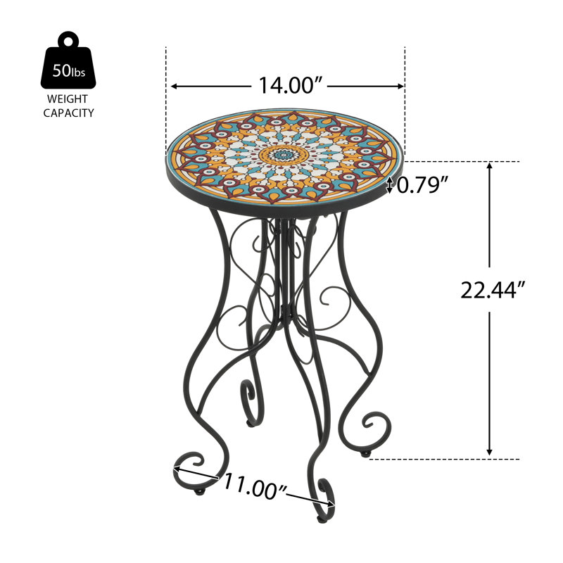 Micheal Ceramic Top Side Table