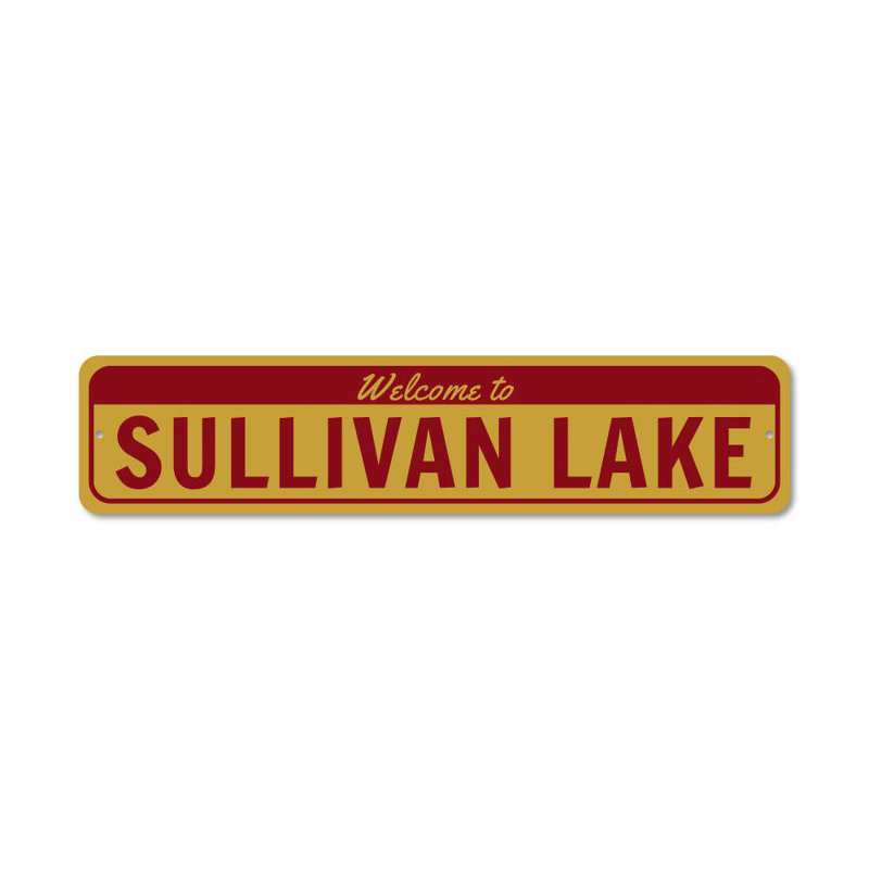 Plaque en aluminium Welcome Lake, H 6 po x l 24 po x P 0,06 po