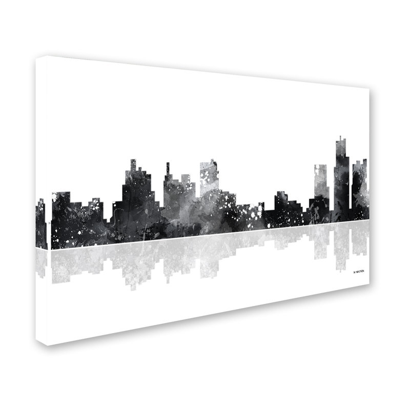 « détroit michigan horizon bg-1 », reproduction d’impression sur toile tendue, H 30 po x l 47 po x P 2 po