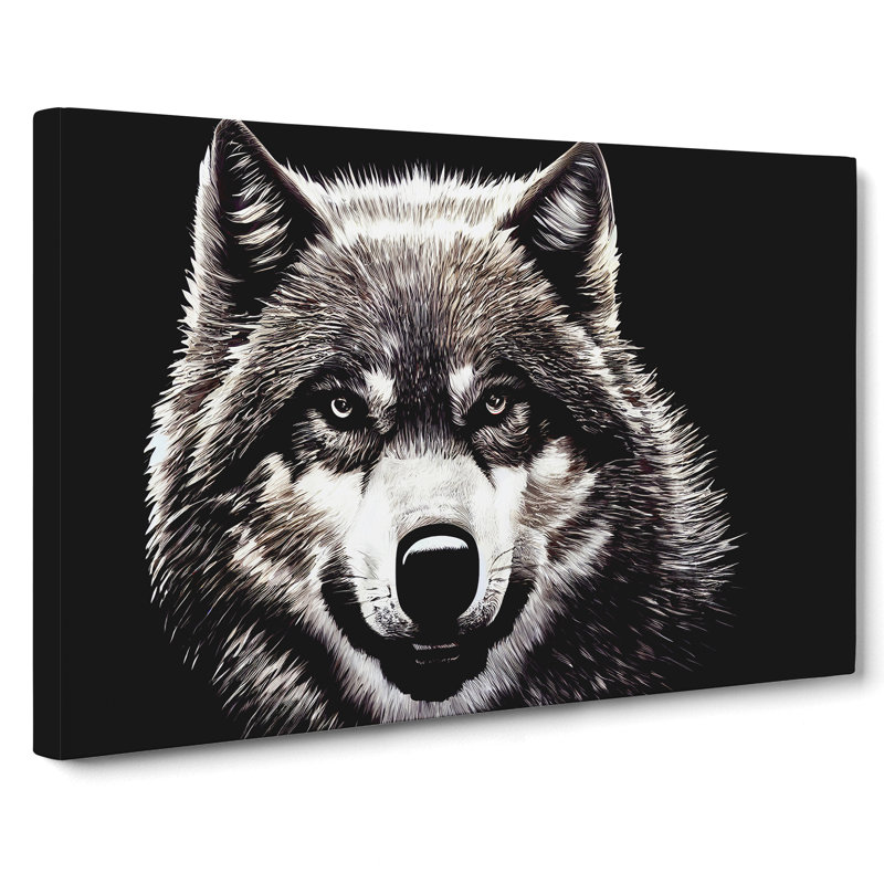 Face Of The Wolf Vol.2 - Wrapped Canvas Painting, 35cm H x 50cm W x 3cm D