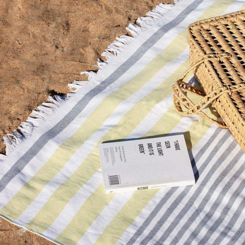 Imbros - Premium Beach and Pool Towel, Gray/Yellow