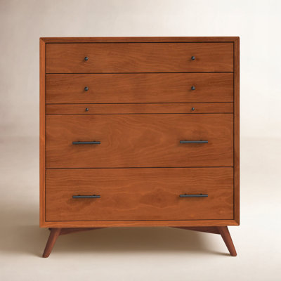 Commode en bois massif à 4 tiroirs l 38 po Williams