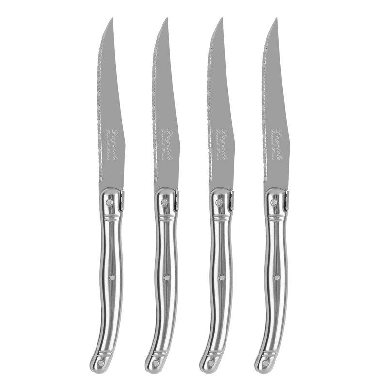 Ensemble de 4 couteaux à steak French Home Laguiole Connoisseur avec poignées en acier inoxydable