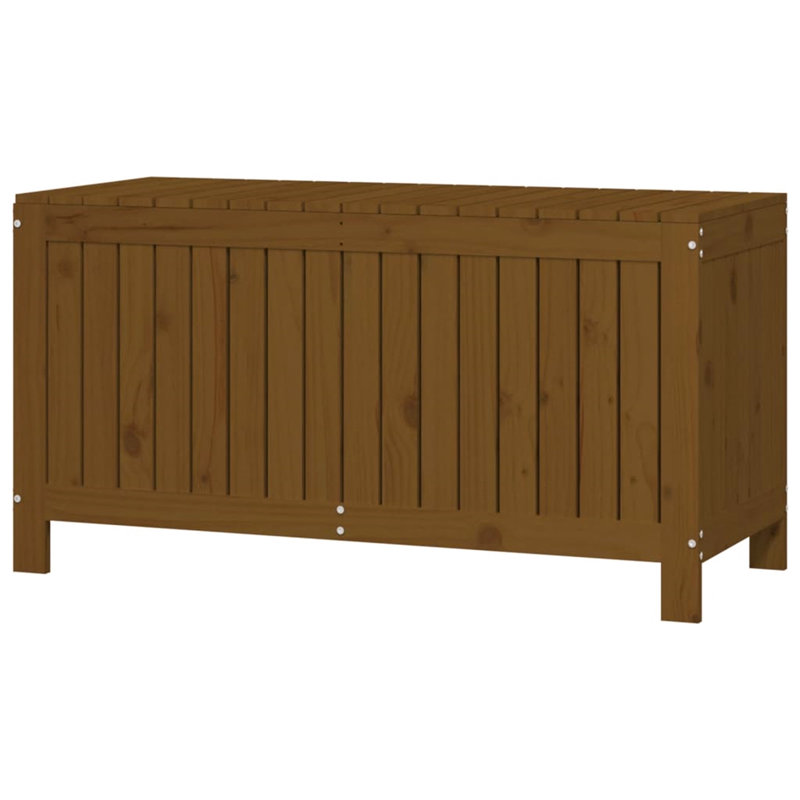 Ebern Designs Liggitt 115cm W 210L Water Resistant Pine Solid Wood Deck Box, Dark Brown