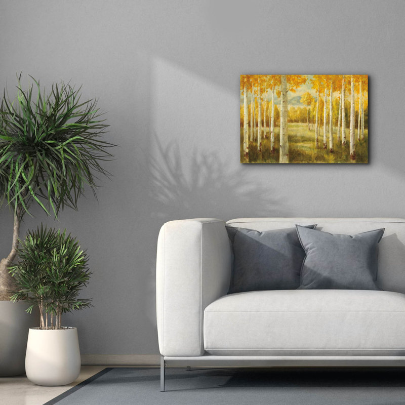«Aspen Birches» par Danhui Nai, art mural sur toile, H 18 po x l 26 po