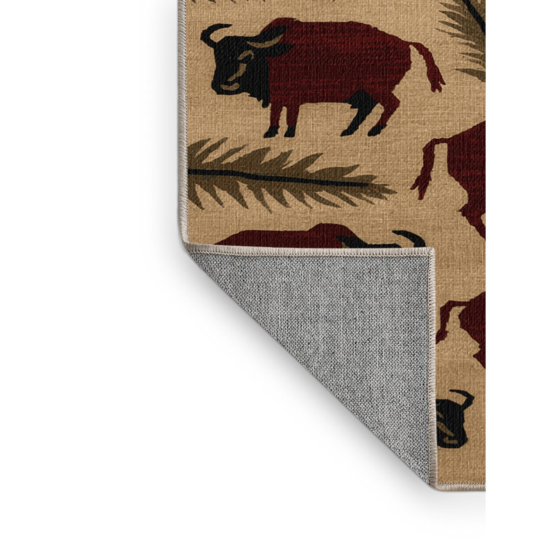  Tapis sauvage lavable Buffalo Forest, Carré 5 pi