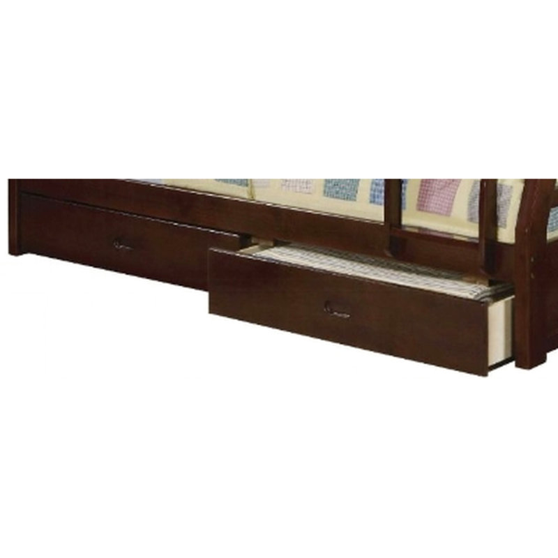 Lit superposé simple / double avec 2 tiroirs et un poids de produit de 137 lb dans un rangement en bois faisant face à la droite