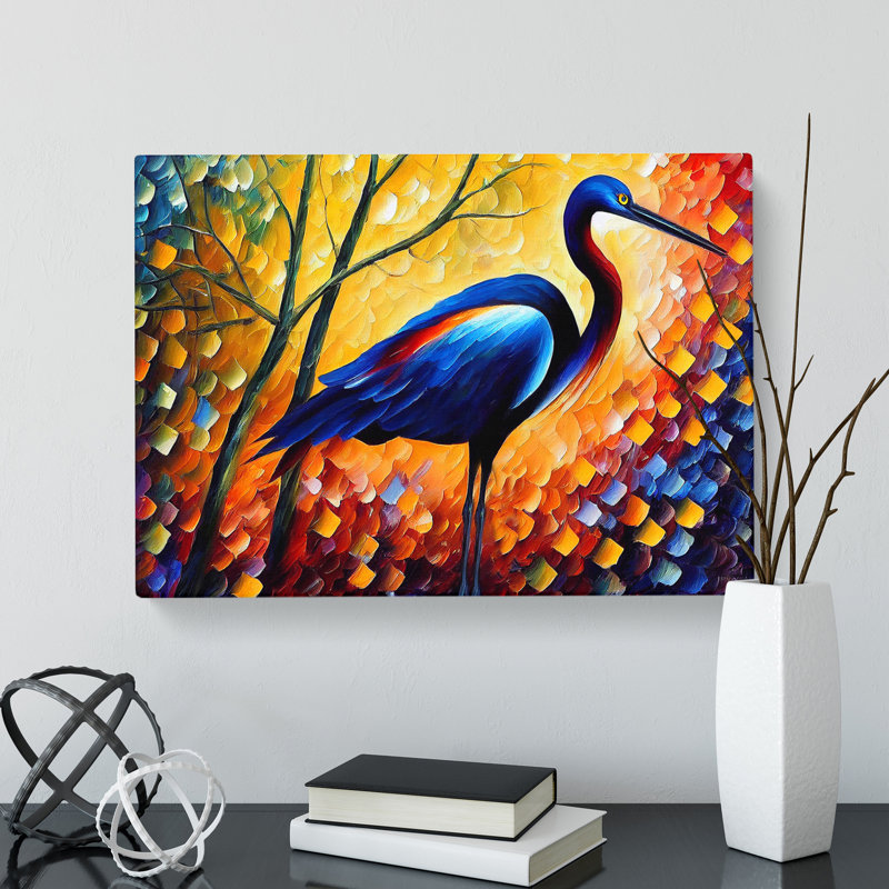 Heron Bird Abstract Vol.1 - Wrapped Canvas, 35cm H x 50cm W x 3cm D