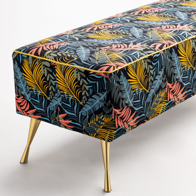 Lollar Velvet Upholstered Bench, H40 x W110 x D35cm