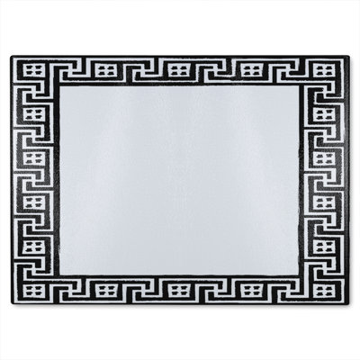 Greek Traditional Meandor Glass Chopping Board