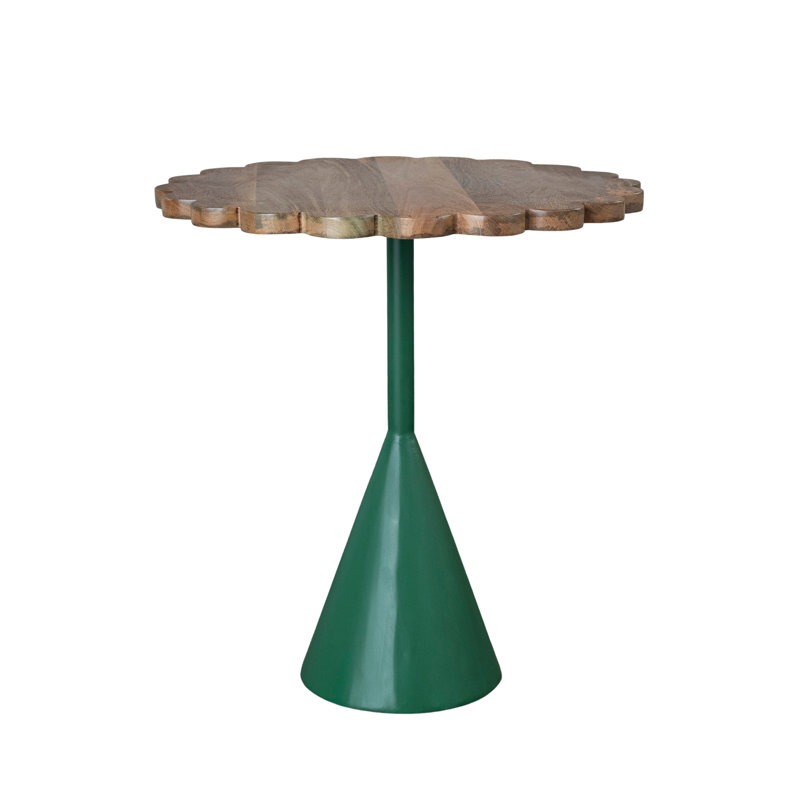 Table bistro festonnée en bois de manguier et en fer