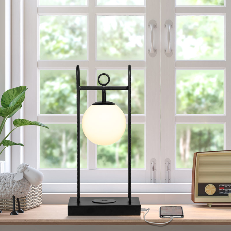 Lampe de chevet de table USB à changement de couleur H 17 po Shameka