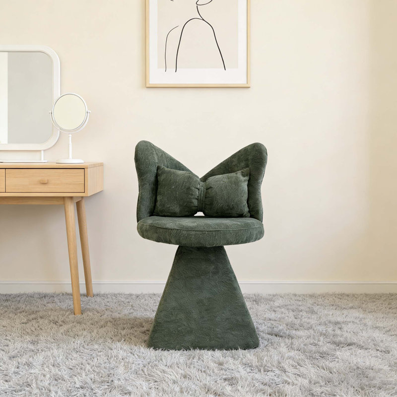 Fauteuil de coiffeuse avec dossier papillon, Vert