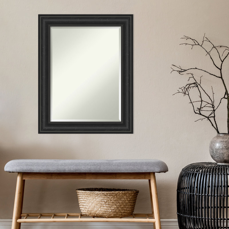 Flat Wall Mirror, Black, 29.5" x 23.5"