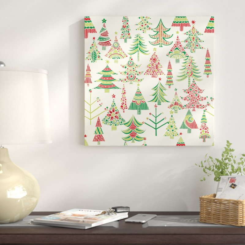 Arbre de fêtes, impression sur toile tendue, H 12 po x l 12 po x P 0,75 po, Toile tendue