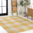 Sabine Traditional Farmhouse Bold Gingham Yellow/Cream Indoor/Outdoor Rug-86879562