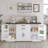63" Modern Fluted Sideboard Buffet Cabinet With Storage - 4 Doors, 3 Drawers, Coffee Bar Station For Dining Room-2082727070