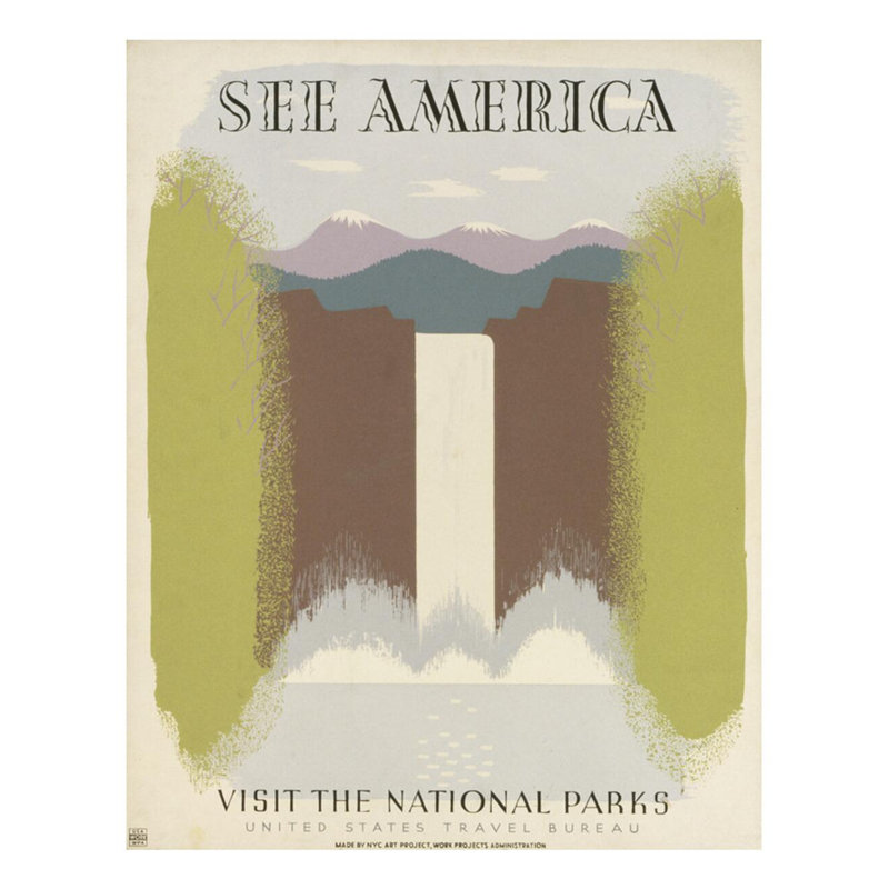 «See America Visitez les parcs nationaux». par Harry Herzog - Impression giclée, H 28 po x l 22 po