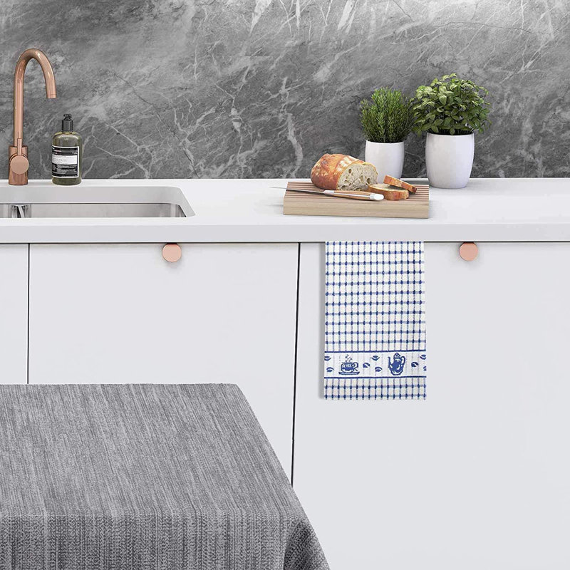 Cotton Jacquard Tea Towel Kitchen Towel, Blue