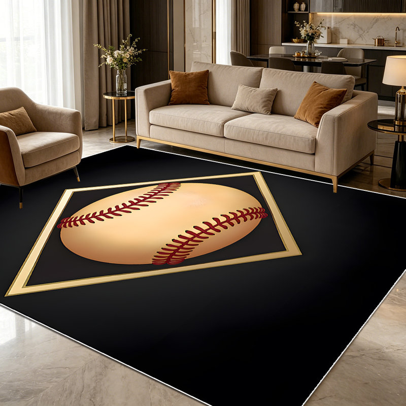 Tapis de baseball 1PC Vintage Sports Printed, Rectangle 3 pi 4 po x 5 pi 4 po
