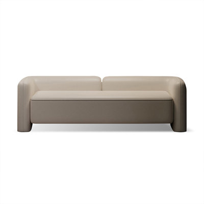 Banc rembourré blanc crème