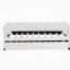 Lit de jour simple rembourré avec dossier ergonomique et gigogne, beige-1973291306