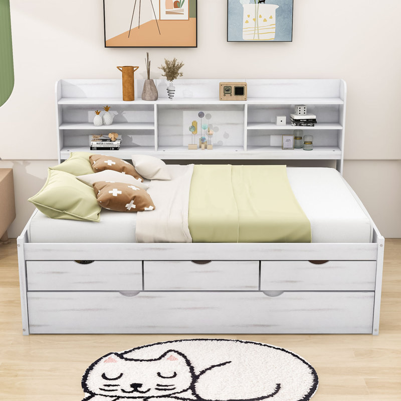Tammeria Full / Double Daybed with Trundle, White