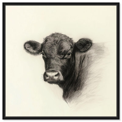 Darkness in Detail of Cow Canvas Animal Art Prints by Art Remedy