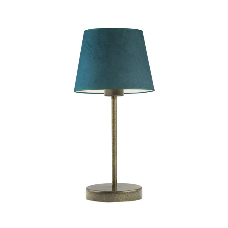 Alekper Metal Desk Lamp, Old Gold Base/Green Bottle Shade