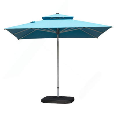 9 pi. Parasol en aluminium en porte-à-faux inclinable avec poteau central (base non incluse)