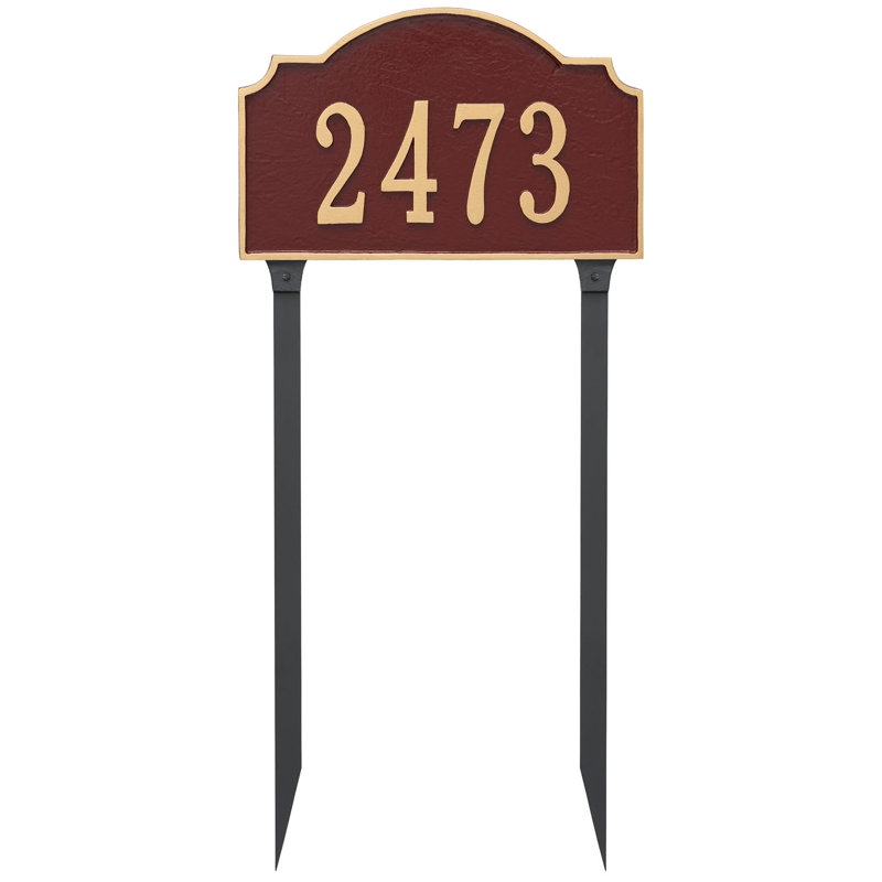 Enseigne d’adresse pour pelouse sur 1 ligne vanderbilt, Fer suédois / Noir, Oui