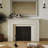 Beige Solid Wood Electric Fireplace