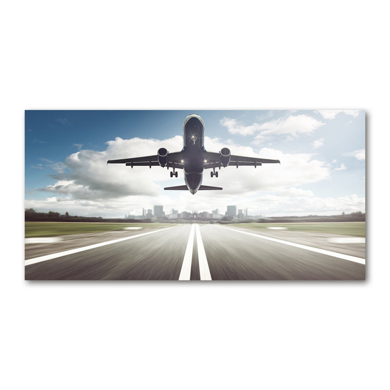 The Plane Is Starting - No Frame Print on Glass, Canvas, 50cm H x 100cm W x 2cm D