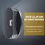 600mm Round LED Anti-Fog Touch Dimming Mirror Cabinet, Matt Black, Wall Mounted with Socket